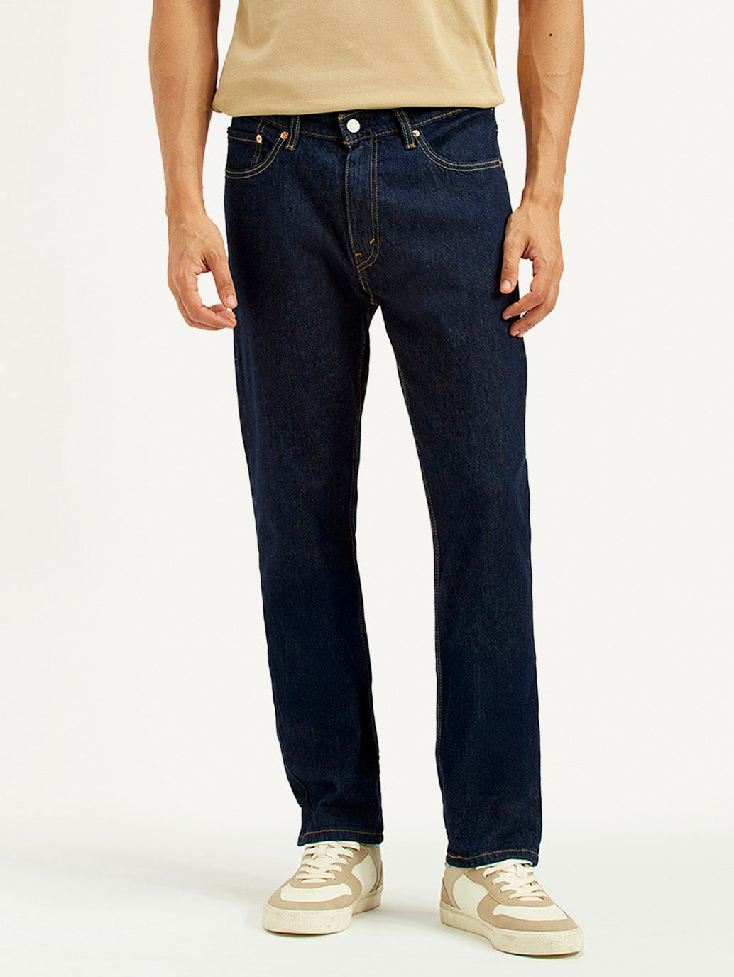 Men's 511 Navy Blue Slim Fit Mid Rise Jeans - Front View