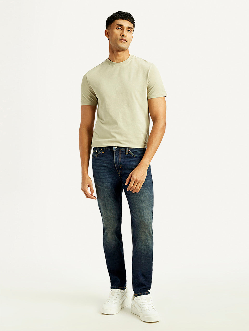 Men's 511 Dark Blue Slim Fit Mid Rise Jeans - Front View