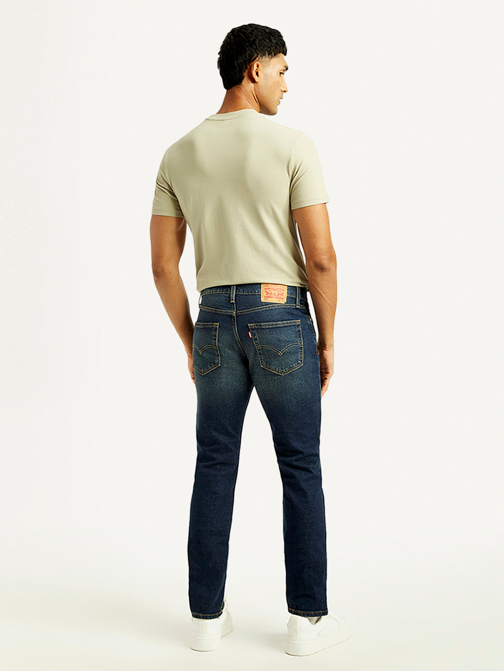Men's 511 Dark Blue Slim Fit Mid Rise Jeans - Back View