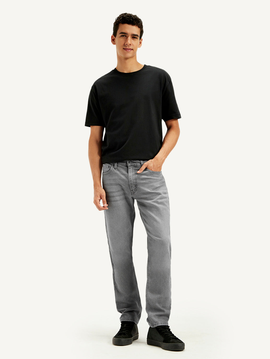Men's 511 Grey Slim Fit Mid Rise Jeans - Styleshot View
