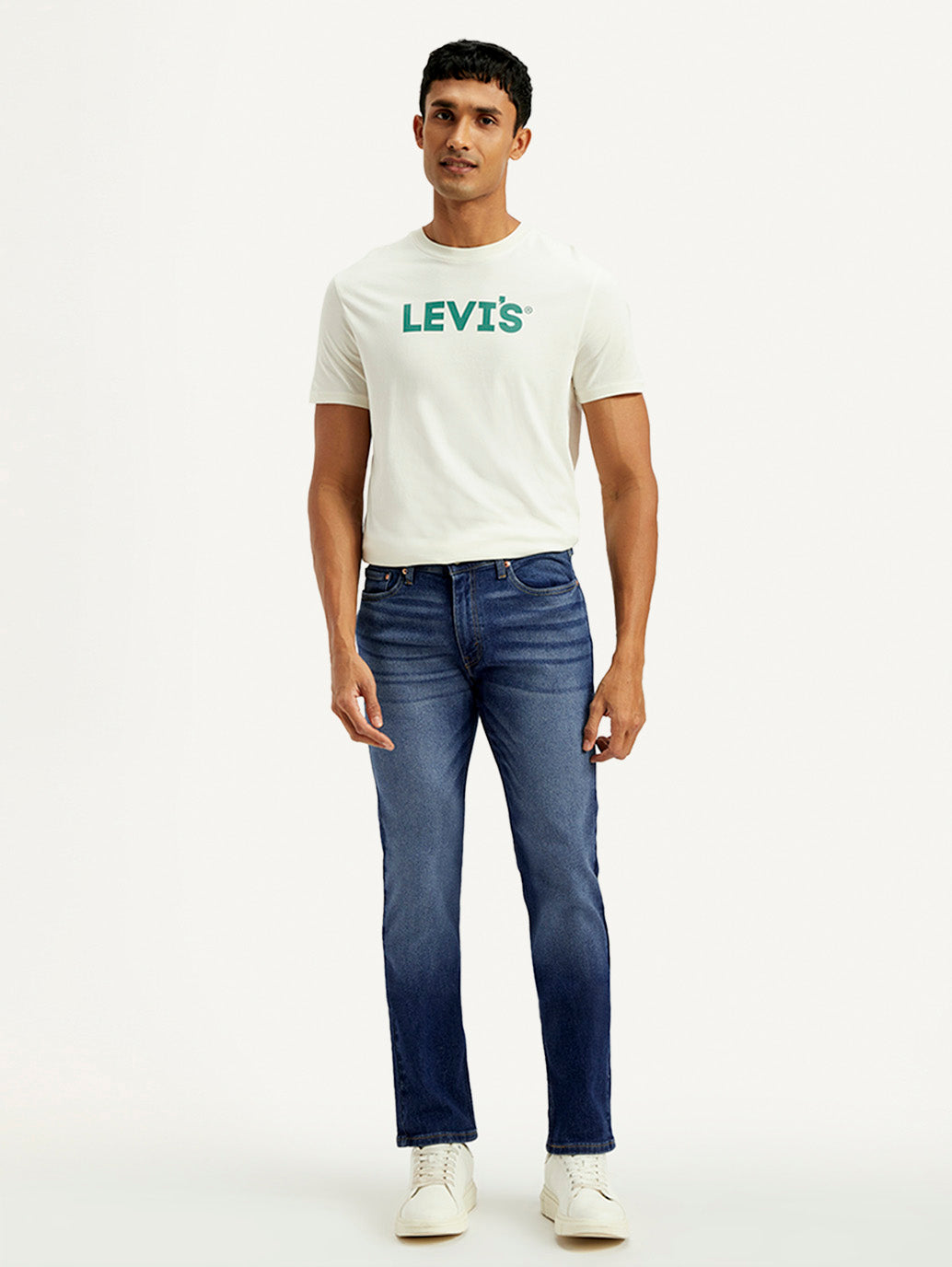Men's 511 Blue Slim Fit Mid Rise Jeans - Front View