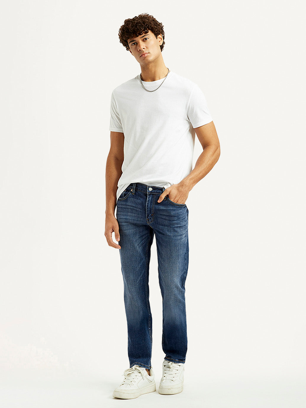 Men's 511 Blue Slim Fit Mid Rise Jeans - Styleshot View