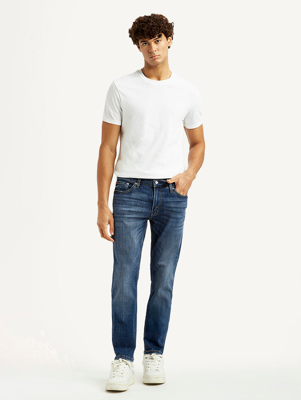 Men's 511 Blue Slim Fit Mid Rise Jeans - Front View