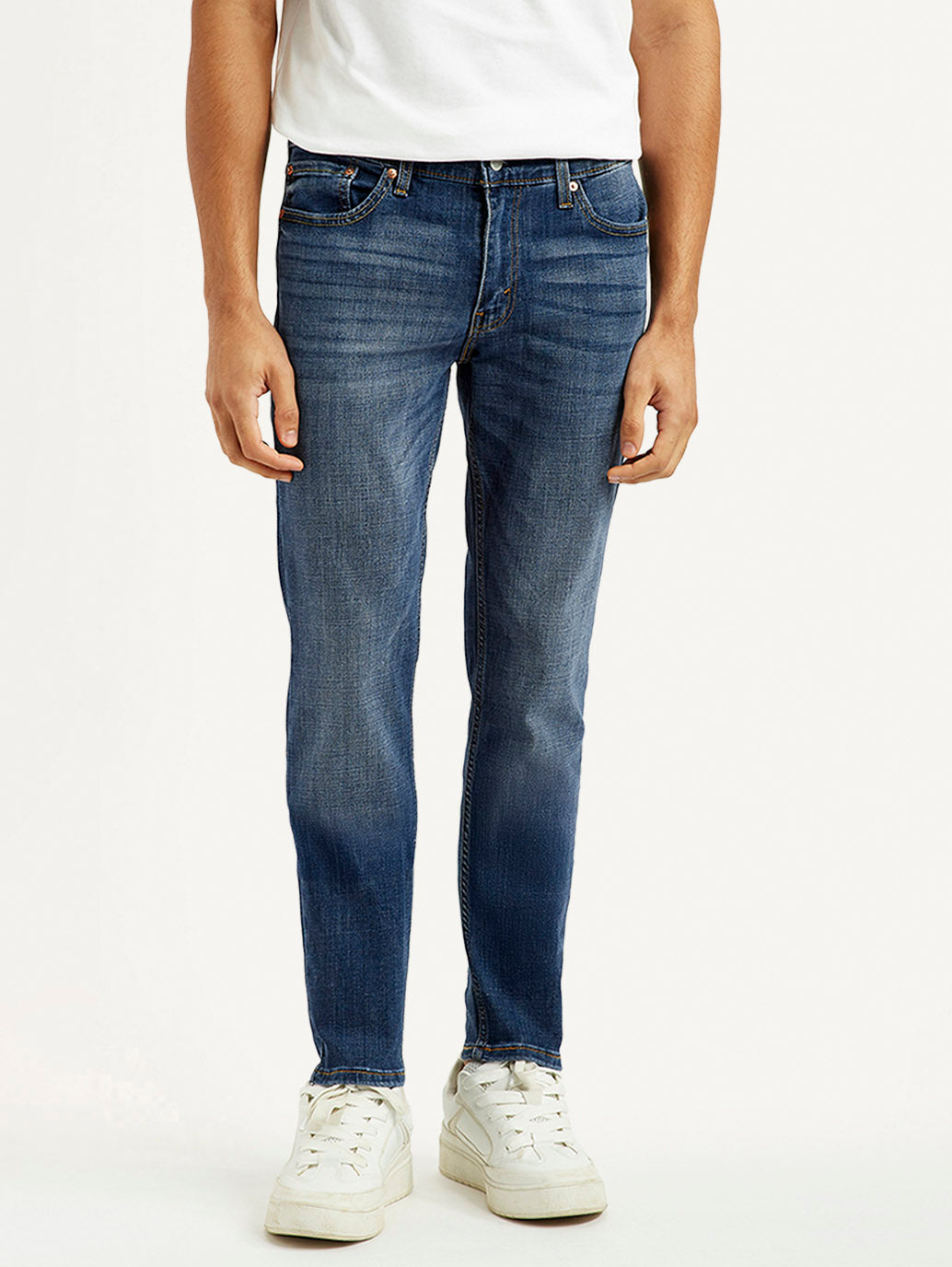 Men's 511 Blue Slim Fit Mid Rise Jeans - Front View