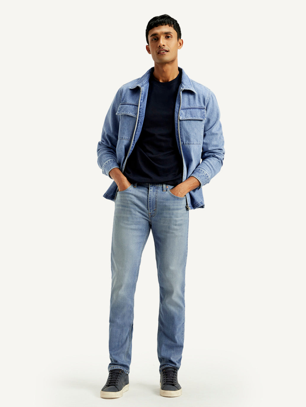 Men's 511 Light Blue Slim Fit Mid Rise Jeans - Styleshot View
