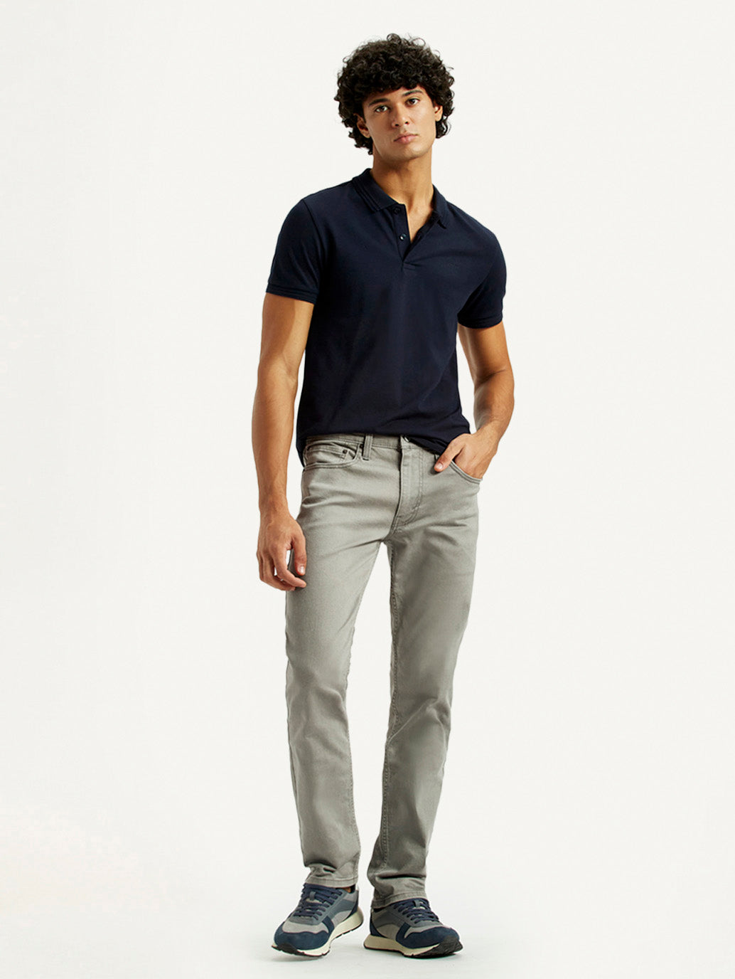 Men's 511 Grey Overdyed Slim Fit Mid Rise Jeans - Styleshot View