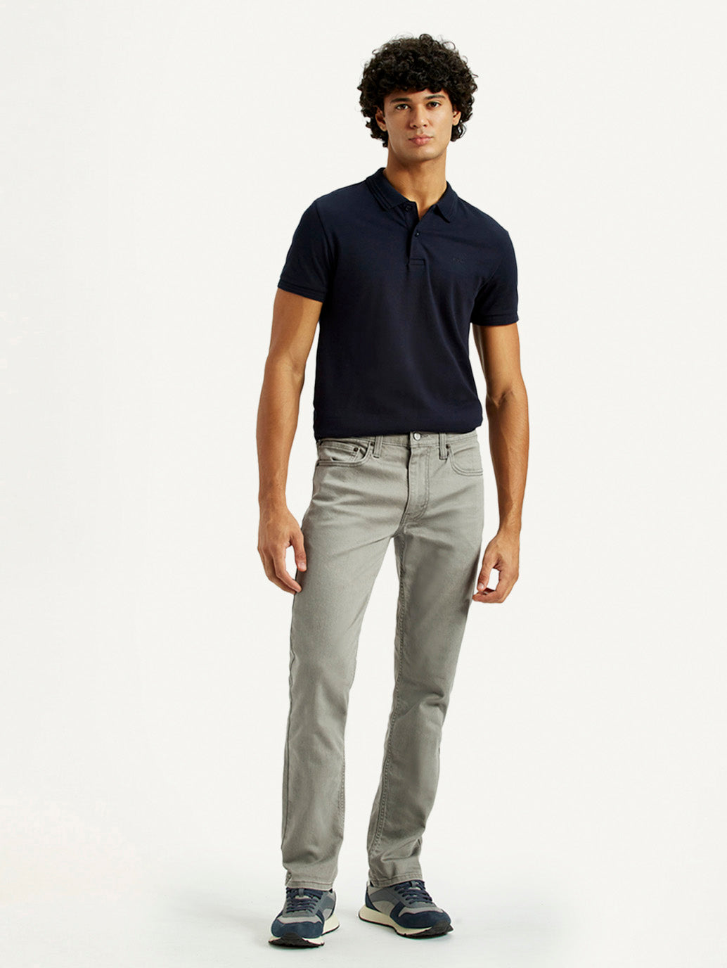 Men's 511 Grey Overdyed Slim Fit Mid Rise Jeans - Front View