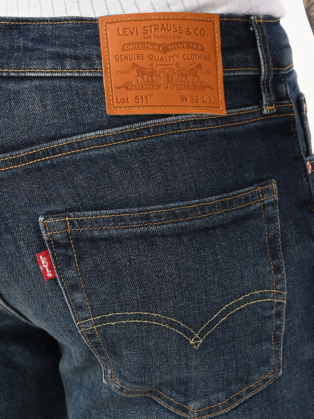 Men's 511 Blue Slim Fit Mid Rise Jeans - 182981792 View
