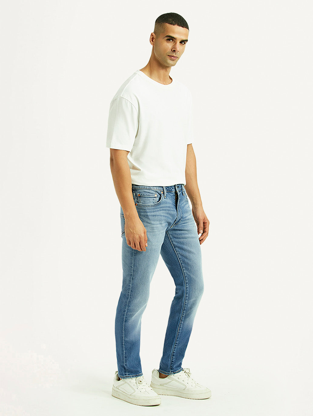 Men's 511 Light Blue Slim Fit Mid Rise Jeans - Side View