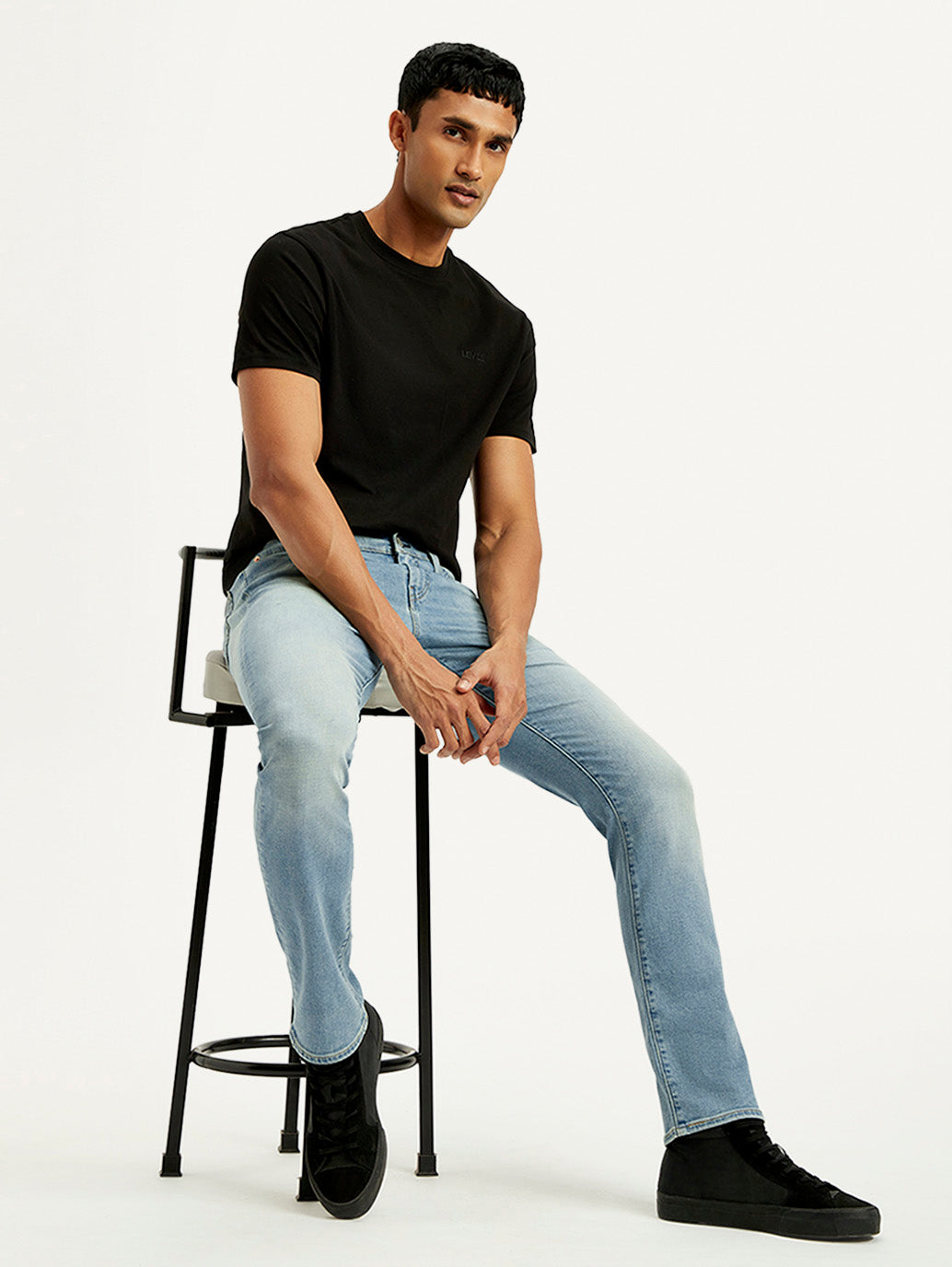 Men's 511 Blue Slim Fit Mid Rise Linen Jeans
