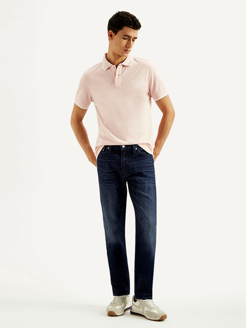 Men's 511 Dark Blue Slim Fit Mid Rise Selvedge Jeans - Styleshot View