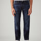 Men's 511 Dark Blue Slim Fit Mid Rise Linen Jeans - Front View