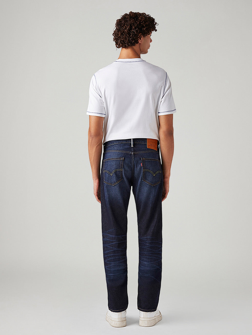 Men's 511 Dark Blue Slim Fit Mid Rise Linen Jeans - Back View