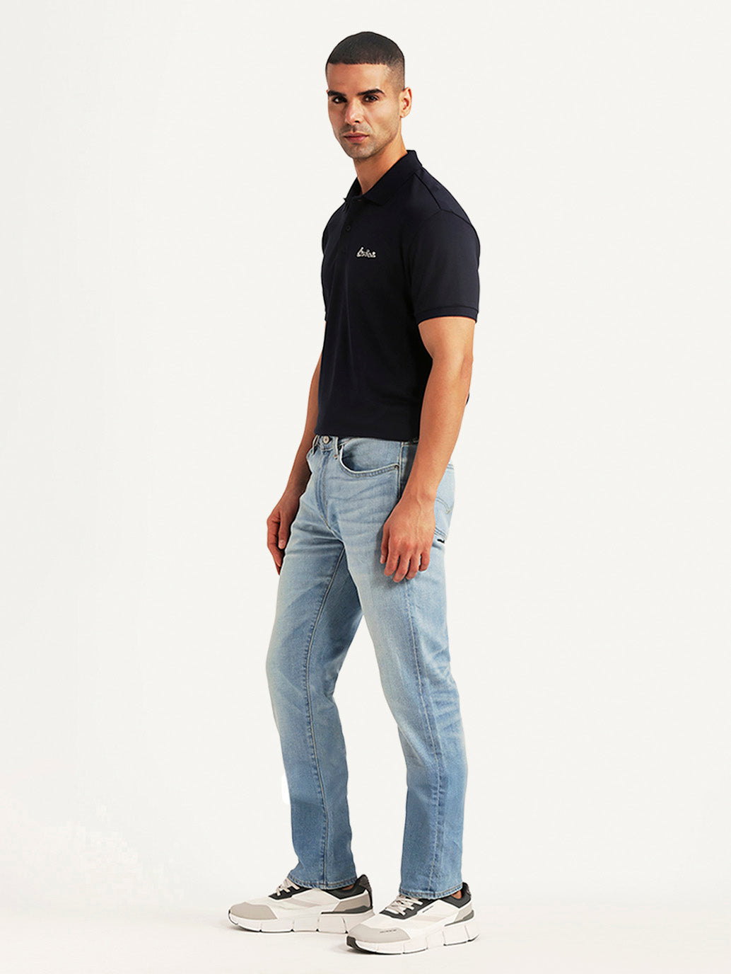 Men's 511 Light Blue Slim Fit Mid Rise Selvedge Jeans - Side View