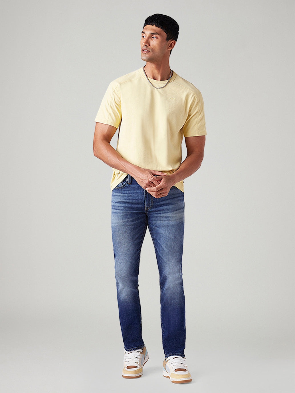 Men's 511 Blue Slim Fit Mid Rise Linen Jeans
