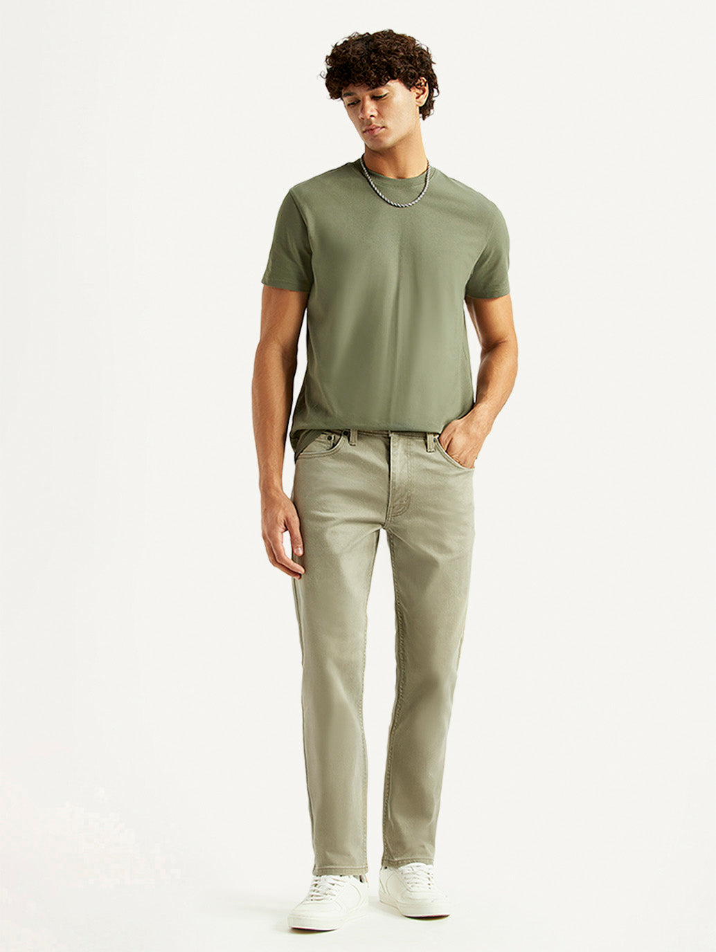 Men's 511 Light Green Slim Fit Mid Rise Jeans - Styleshot View