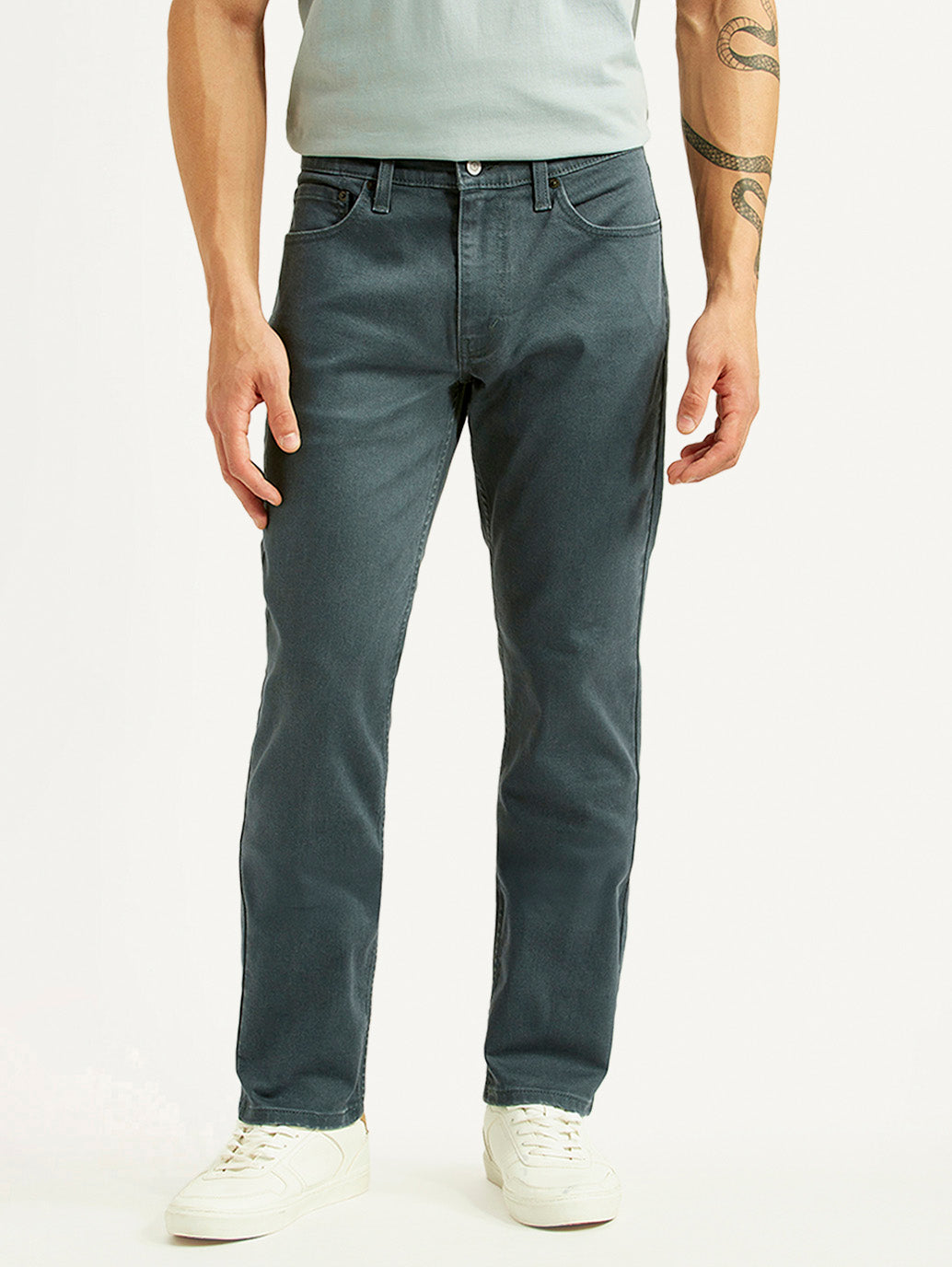 Men's 511 Blue Slim Fit Mid Rise Jeans - Front View