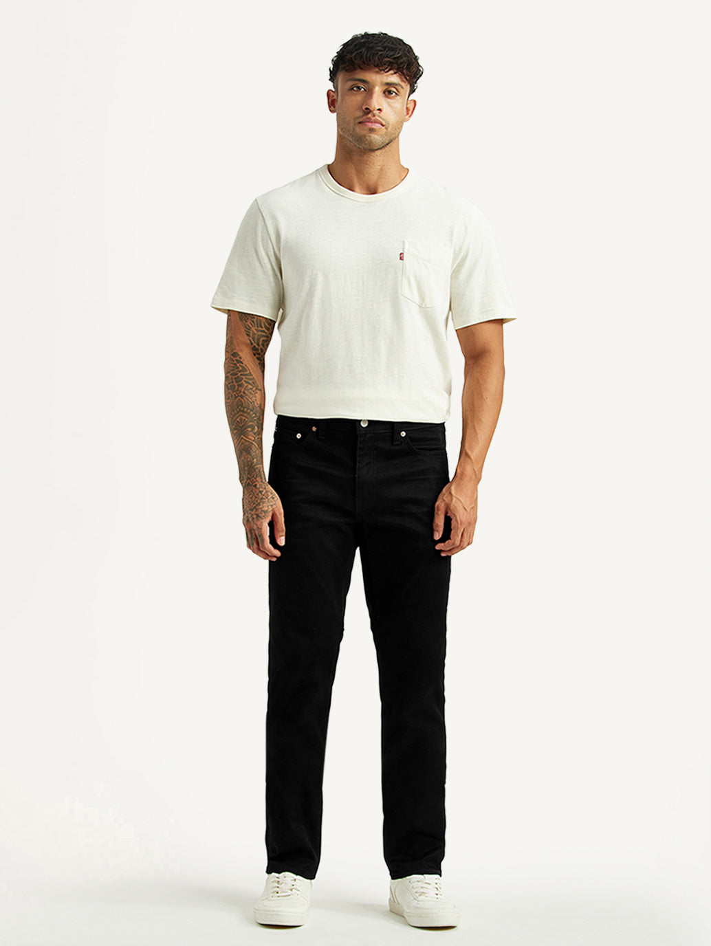 Men's 511 Black Slim Fit Mid Rise Jeans - Front View
