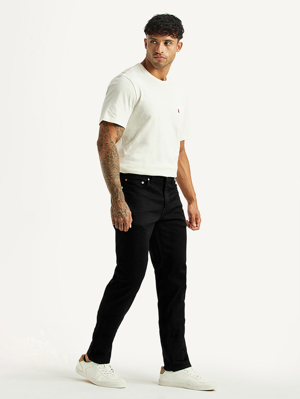 Men's 511 Black Slim Fit Mid Rise Jeans - Side View