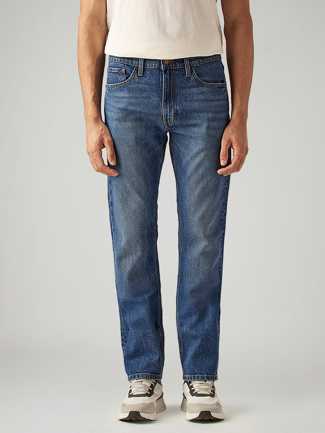 Men's 511 Blue Slim Fit Mid Rise Selvedge Jeans - Front View