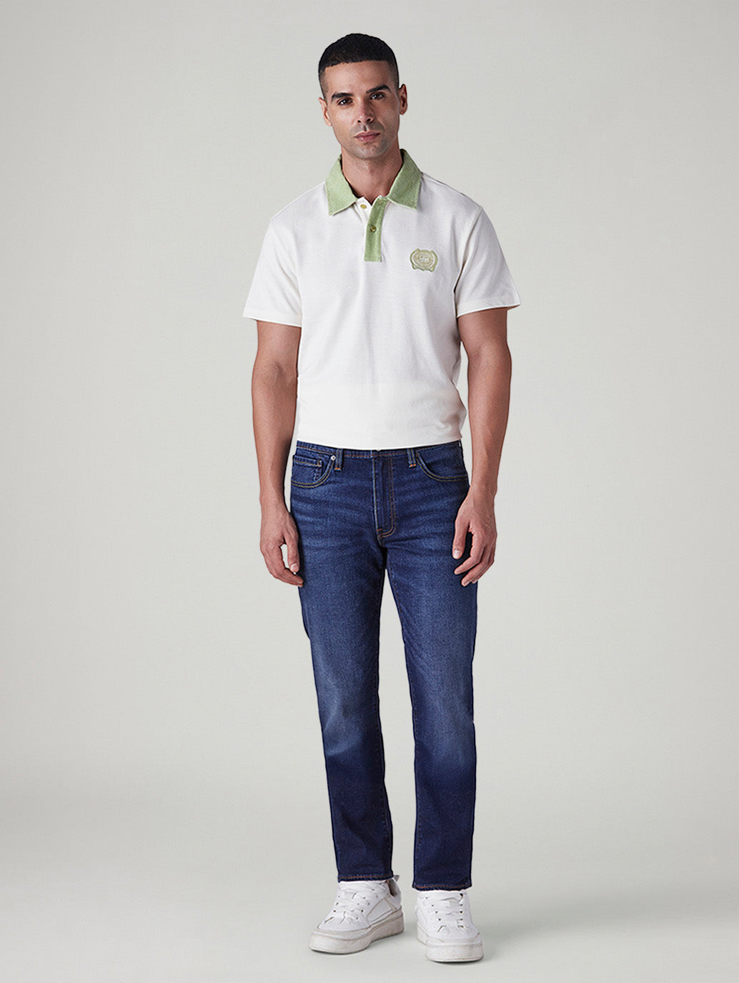 Men's 511 Indigo Slim Fit Mid Rise Linen Jeans - Front View