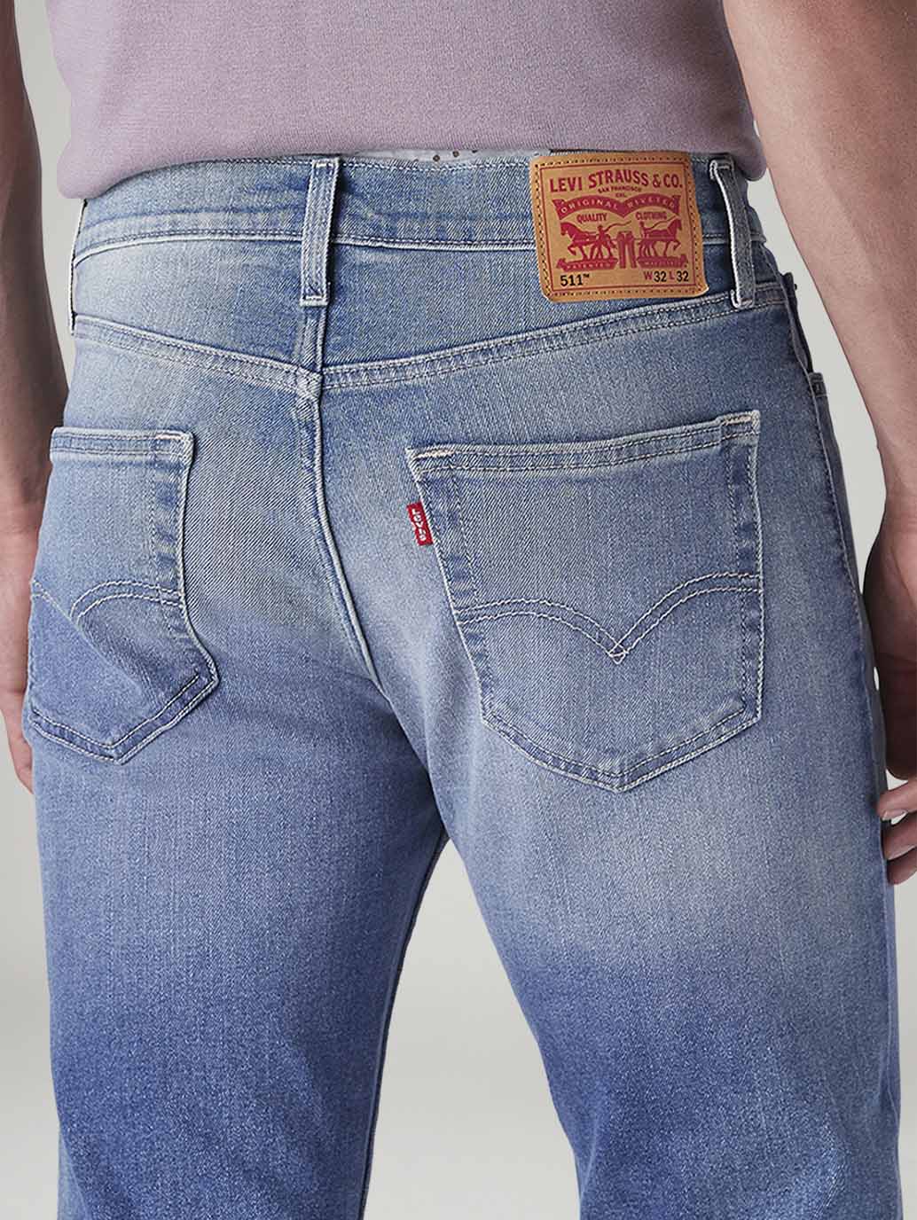 Men's 511 Blue Slim Fit Mid Rise Jeans - 20 View