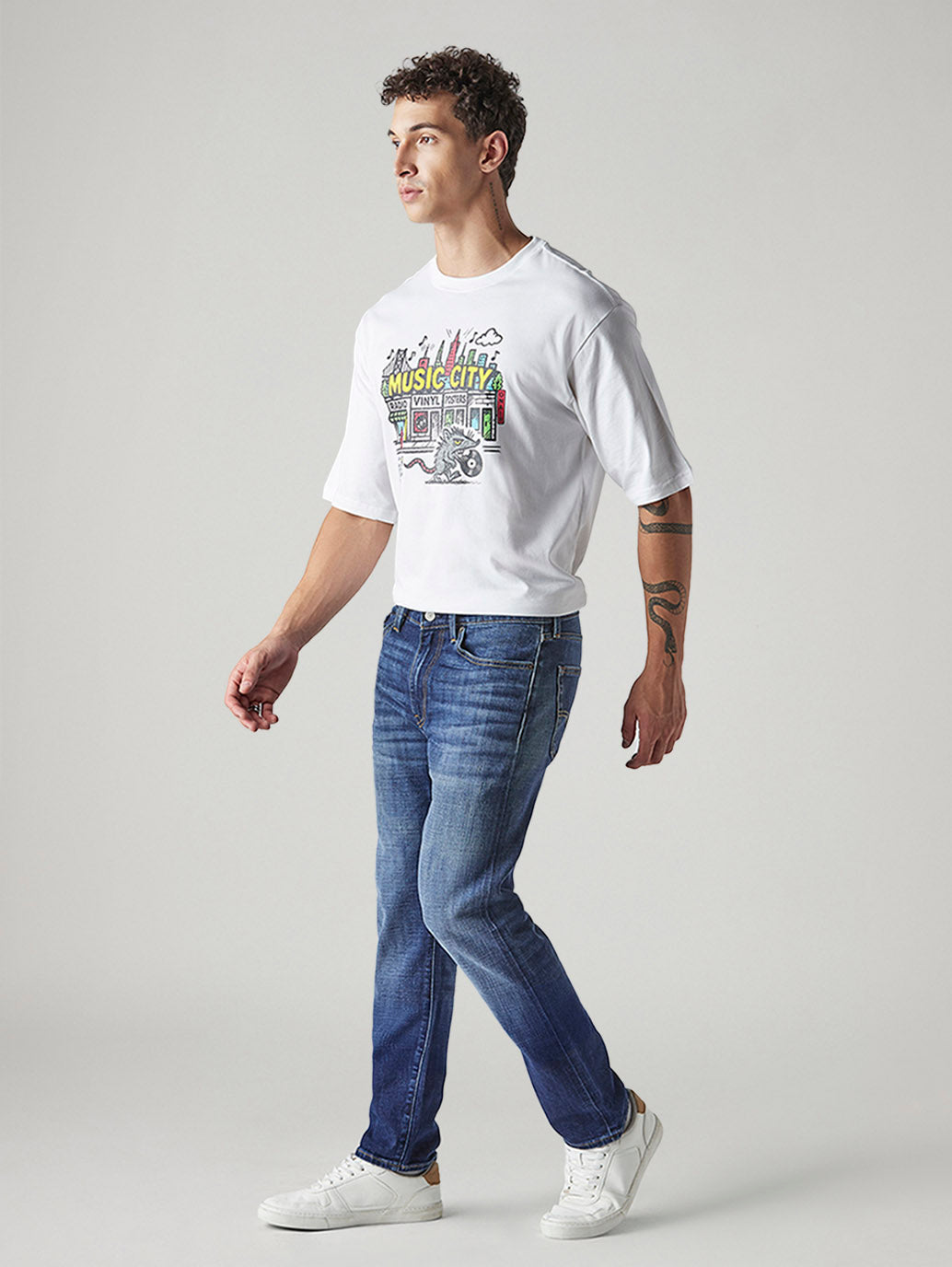Men's 511 Indigo Slim Fit Mid Rise Jeans - Side View