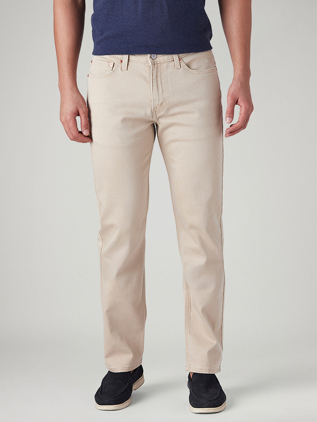 Men's 511 Beige Slim Fit Mid Rise Overdyed Jeans - Front View