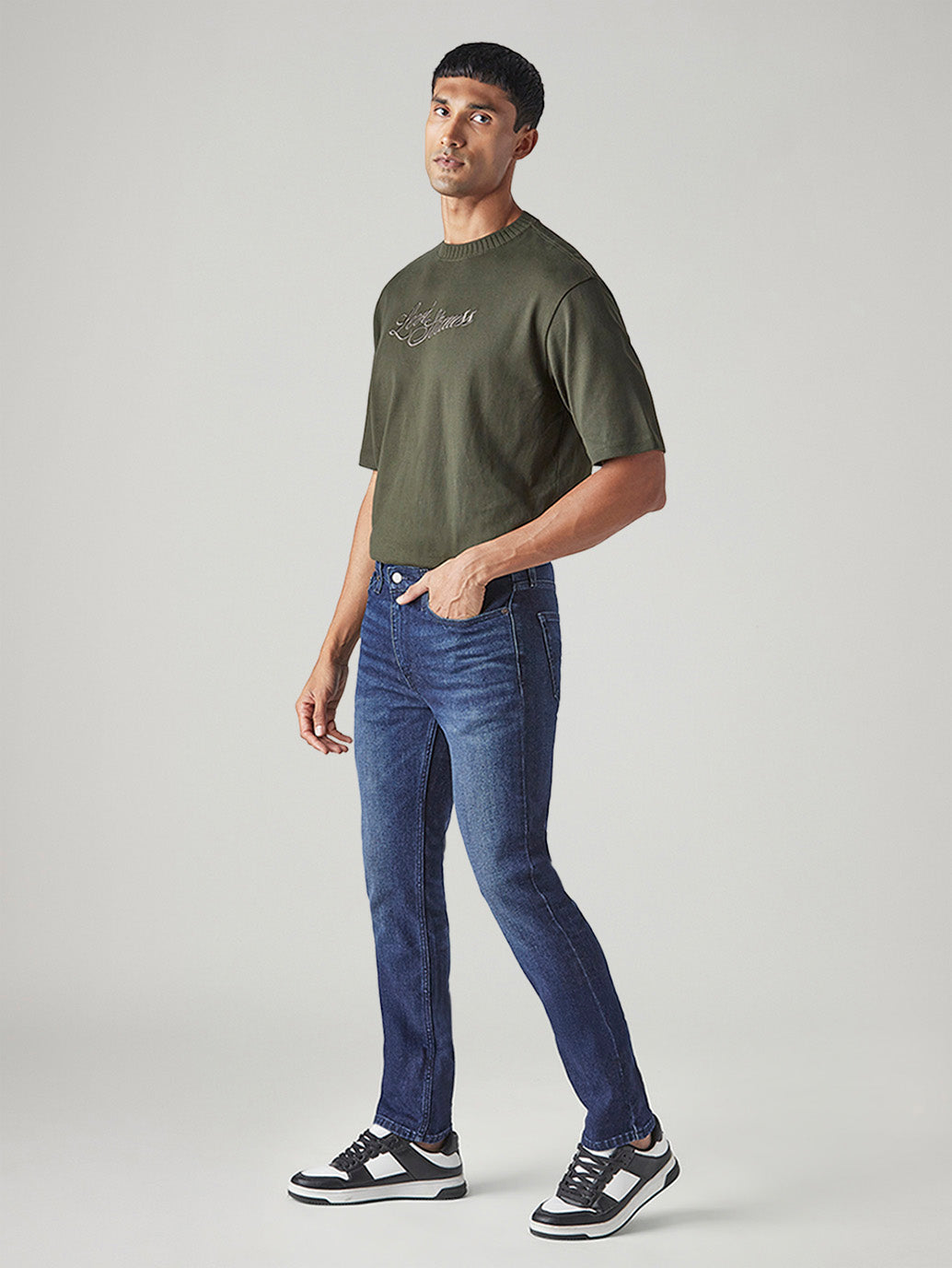 Men's 511 Dark Indigo Slim Fit Mid Rise Kooltex Jeans - Side View