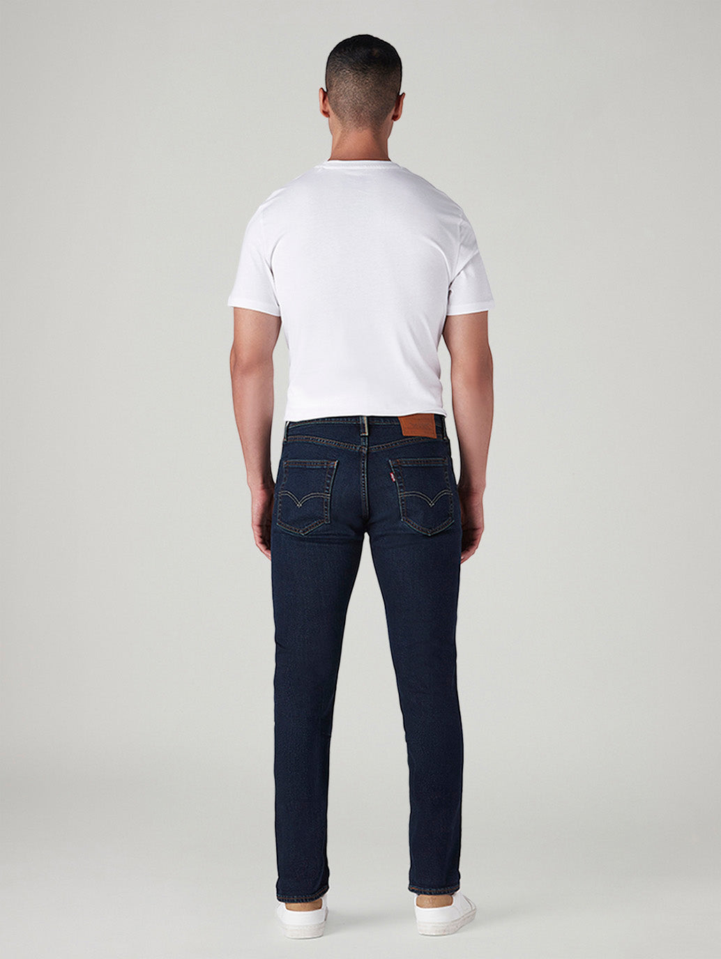 Men's 511 Dark Blue Slim Fit Mid Rise Selvedge Jeans - Back View