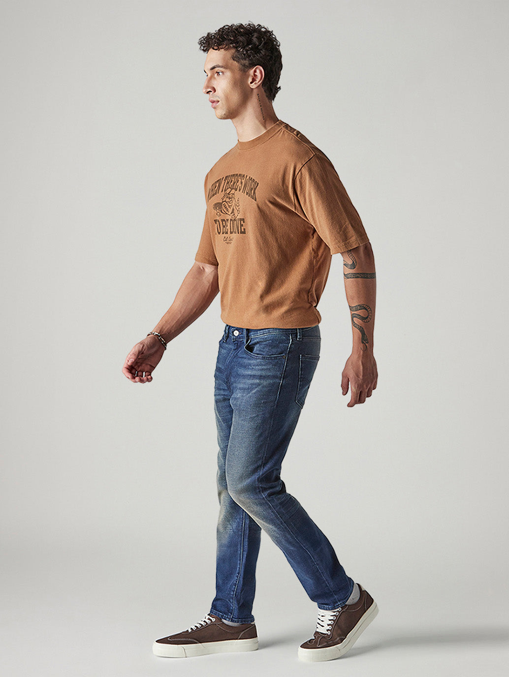 Men's 511 Indigo Slim Fit Mid Rise Selvedge Jeans - Side View