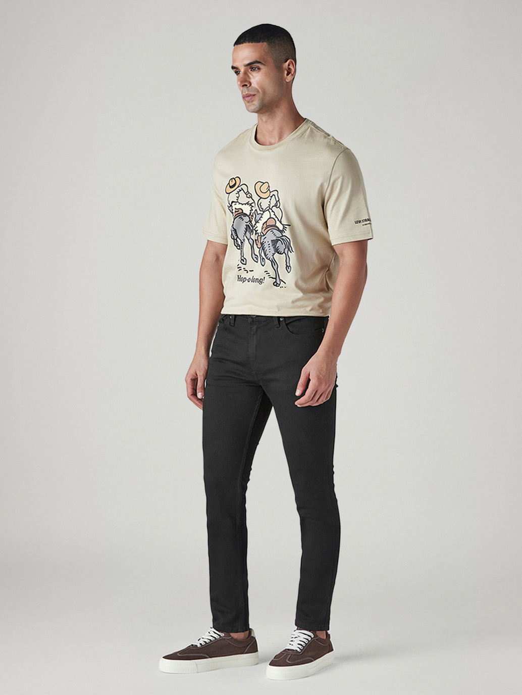 Men's 517 Black Bootcut Fit Mid Rise Jeans - Side View