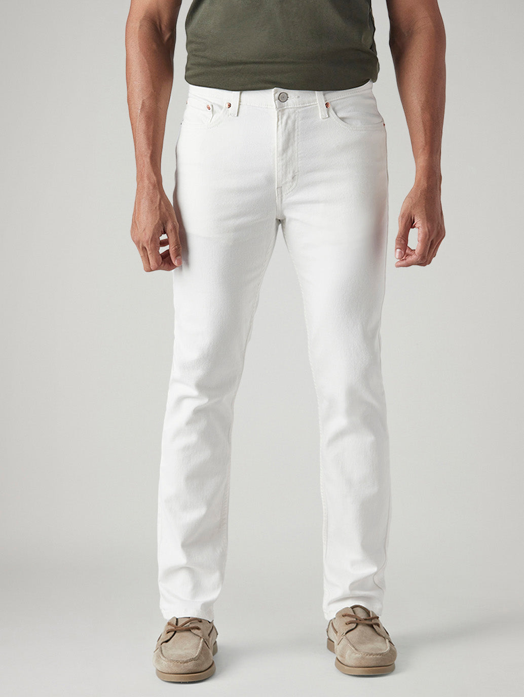 Men's 511 White Slim Fit Mid Rise Overdyed Jeans - Front View