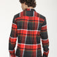Men's Plaid Red Spread Collar Shacket - Back View