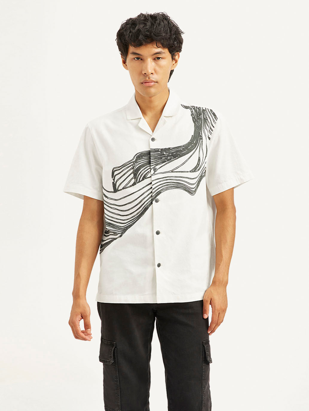 Men's Resort Collar Embroidered Relaxed Fit Shirt - 196ece6203b3e7ccb06d22236d793422 View