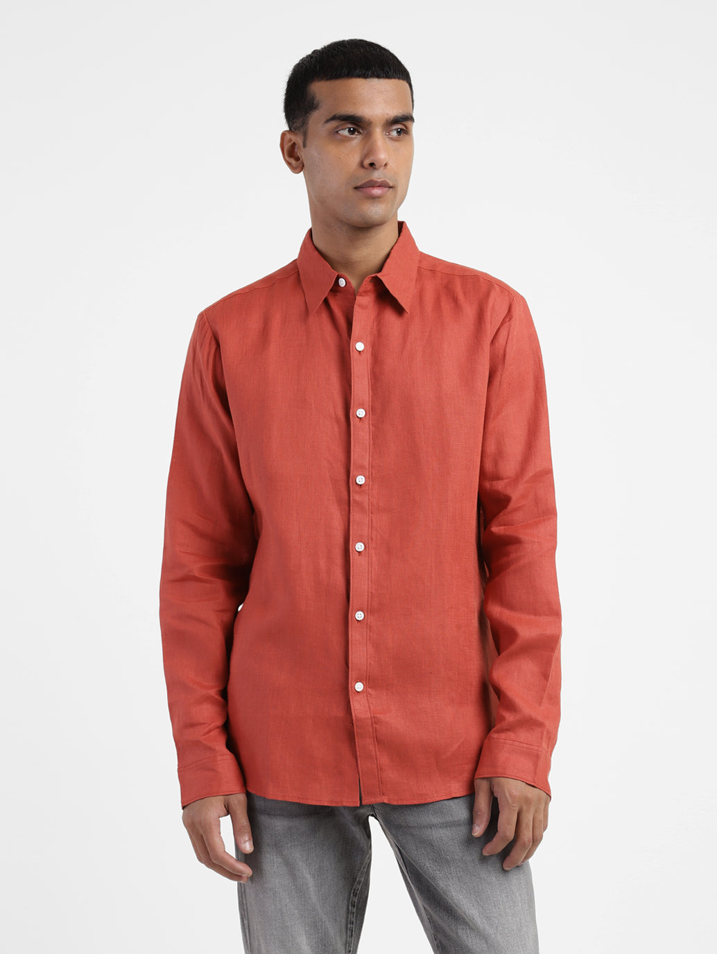 Men's Solid Spread Collar Shirt - dc655481-77f5-47c5-8ca9-1ca7df976b54 View