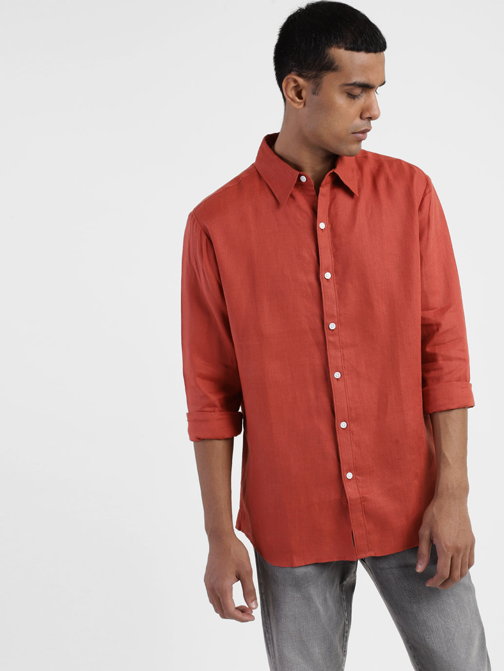 Men's Solid Spread Collar Shirt - c5335c7d-f118-45c3-b9f0-f1b280ffbf87 View