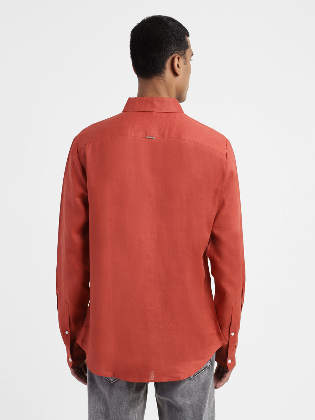 Men's Solid Spread Collar Shirt - 837becdb-ef09-4c22-b2f5-c9cf47b8a4dc View