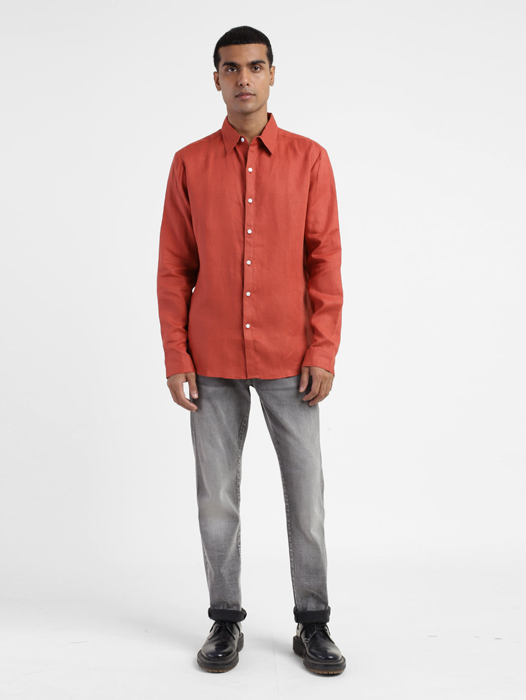 Men's Solid Spread Collar Shirt - 94fac4ed-8fa2-488b-ad79-df7f47652a45 View