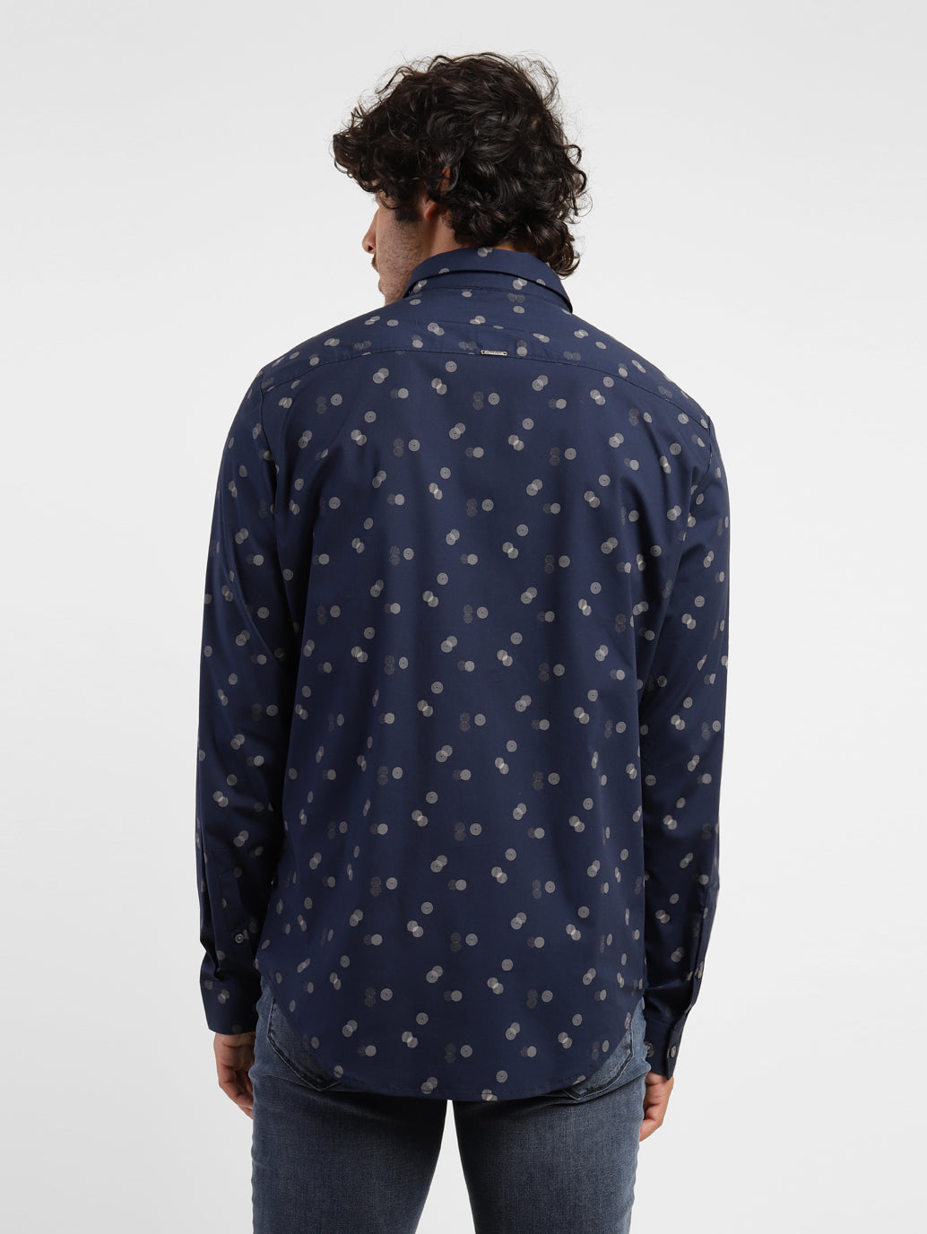 Men's Geometric Print Spread Collar Shirt - fa321691-d125-4a80-a2bb-2785f5967c20 View