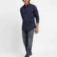 Men's Geometric Print Spread Collar Shirt - 6020b599-9d0b-4462-8127-229cb6eda67c View
