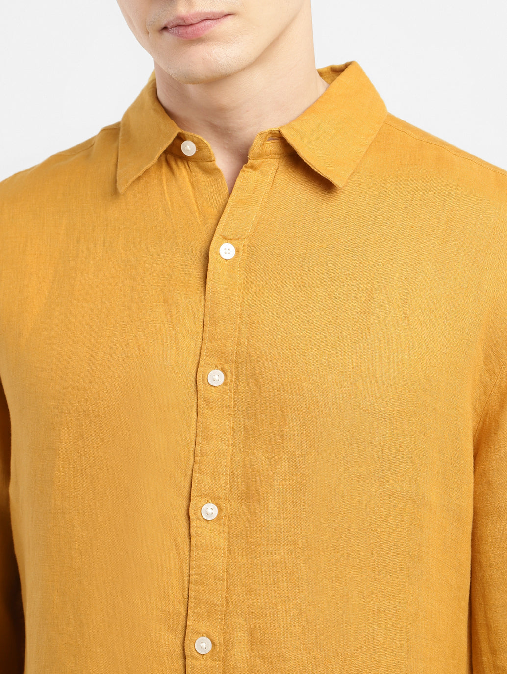 Men's Solid Spread Collar Linen Shirt - 7231e9de-917c-4074-97d9-840f0ba4d89c View