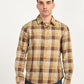 Men's Checkered Light Brown Slim Fit Shirt - 47472ad6-f0e5-4e73-b08f-635fe8a8ce2b View
