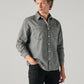 Men's Grey Solid Relaxed Fit Denim Shirt - 7021f1cc-aa89-4477-b381-892b253ae41a View