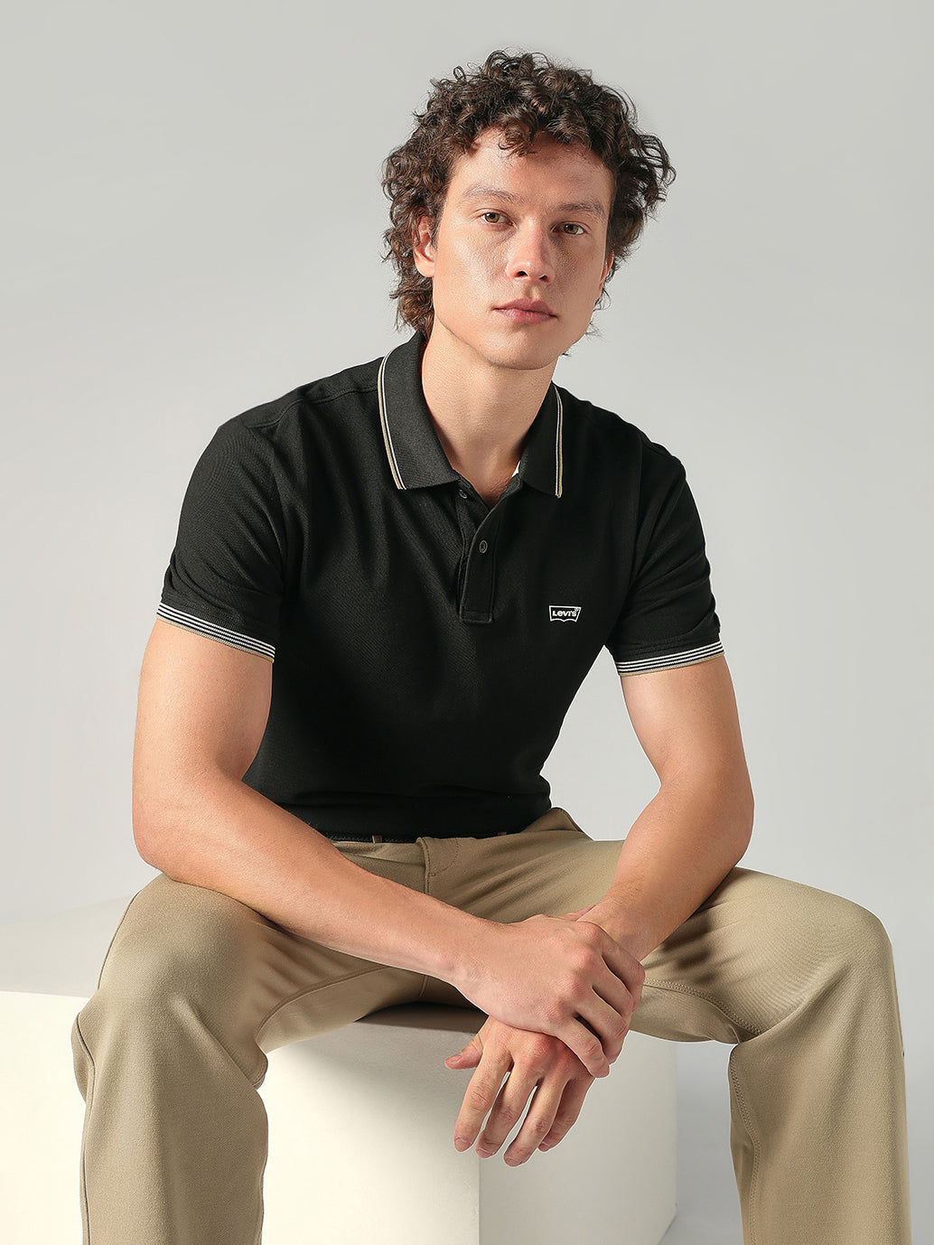 Men's Cotton Slim Fit Solid Pique Polo T shirt