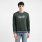 Men's Brand Logo Dark Crew Neck Sweatshirt - Front View