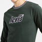 Men's Brand Logo Dark Crew Neck Sweatshirt - Frontdetails View