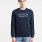 Men's Solid Blue Crew Neck Sweatshirt - 6b14c014-7e64-4c24-b929-9117c2525c59 View