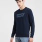 Men's Solid Blue Crew Neck Sweatshirt - c854bd60-81f4-47fe-846f-5fd39fb98e87 View