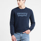 Men's Solid Blue Crew Neck Sweatshirt - 40c40f6d-8cee-437d-97c4-c50ebd19104c View